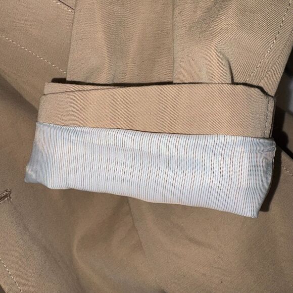 Hickey Freeman Lined Cotton/Linen Coat Khaki Size L Quiet Luxury Classic Preppy - Picture 12 of 16